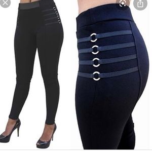 NTW Black Pointe Pants with faux leather accents